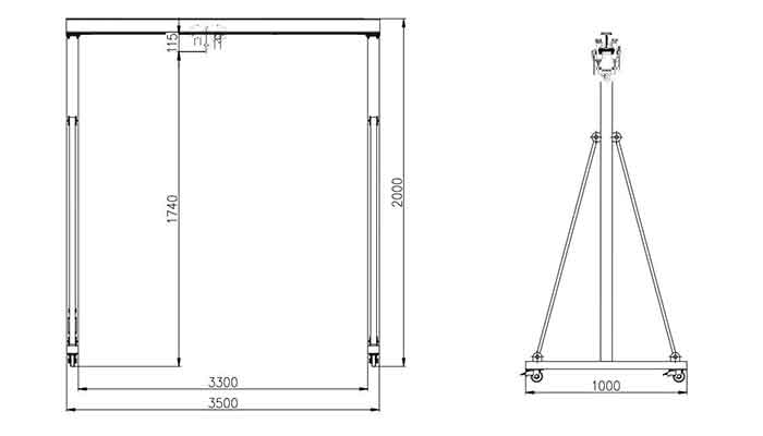 Mobile overhead gantry overhead crane drawing Mobile overhead gantry overhead crane drawing