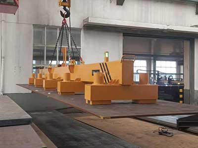 10 ton overhead bridge cranes are equipped with magnetic lifters for thick plates handling 10 ton overhead bridge cranes are equipped with magnetic lifters for thick plates handling
