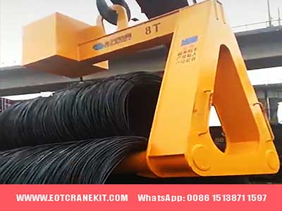 C hook for bundled steel wire rope coil handling 