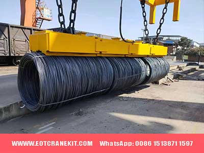 Gantry cranes with double girder design for wire rod handling with magnetic during transportation