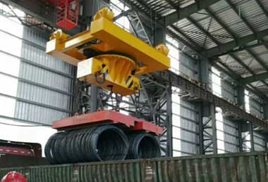 Coiled rebar handling overhead electromagnetic crane system  Coiled rebar handling overhead electromagnetic crane system