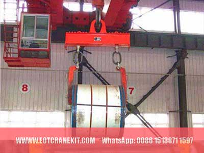 Double girder overhead crane with double hook coil lifer