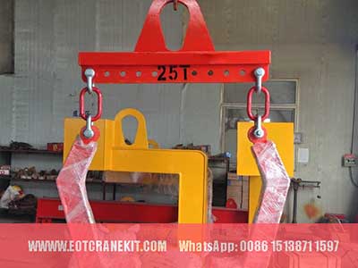 Adjusting beam double leg coil lifter 25 ton for horizontal eye coil handling 