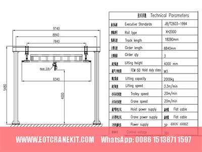 workstation freestanding bridge crane 2 ton specifications