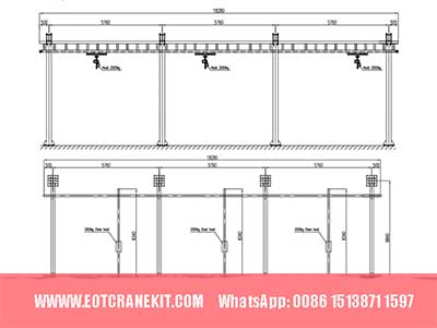 workstation freestanding bridge crane 2 ton drawing
