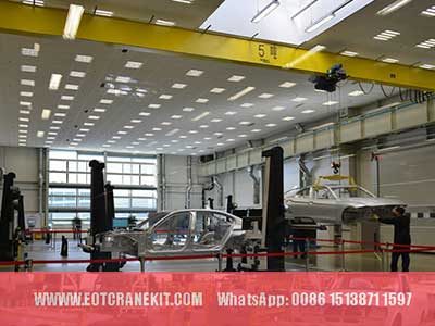 Single girder overhead crane for automobile workshops 