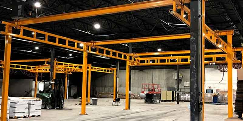 Floor mounted freestanding workstation bridge crane for your reference 