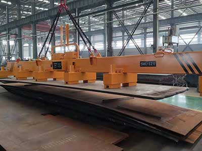 Double girder overhead crane with rotatry beam magnetic spreader 