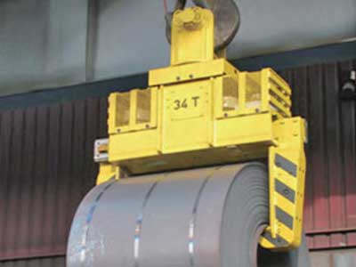 4 ton steel coil grabber - 34 ton coil grab overhead crane for horizontal eye steel coil handling  4 ton steel coil grabber - 34 ton coil grab overhead crane for horizontal eye steel coil handling