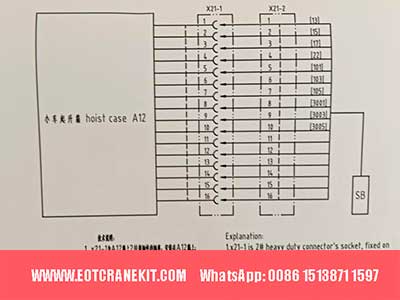 Wiring drawing of overhead crane hoist 
