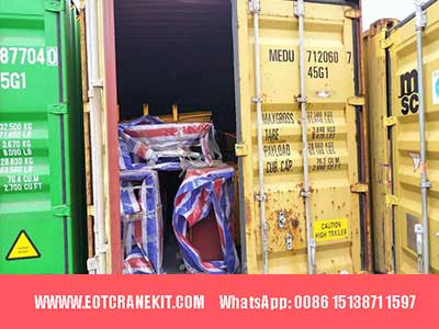 20 ton /5 ton bridge crane kit loaded into containers 
