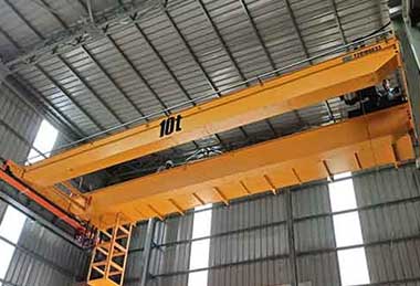10 Ton Electric Travelling Double Girder Overhead Crane , Electric Wire Rope Hoist Crane