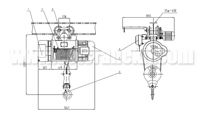 CD/MD wire rope electric hoist design