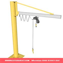 Column cantilever crane with light duty euro hoist design and with capacity up to 1000kg