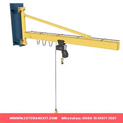 Wall mounted euro hoist cantilever crane with i beam design and capacity up to 2 000kg