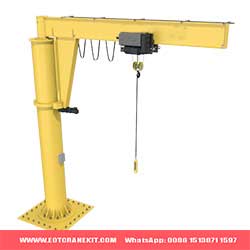 Column cantilever crane with European style low headroom electric wire rope hoist with capacity up to 5 000kg