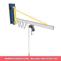 Wall mounted cantilever crane with electric chain hoist with enclosed track arm in tie rod design with capacity up to 1000kg