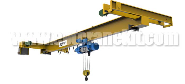 LX type single girder underslung crane with CD/MD electric wire rope hoist with capacity from 500kg to 10 ton