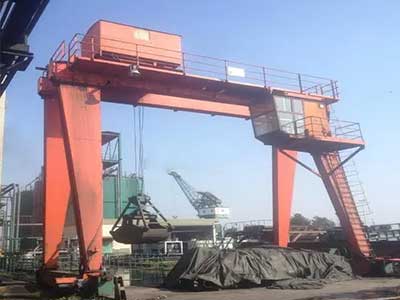 double girder gantry crane with four rope grab bucket for sale 