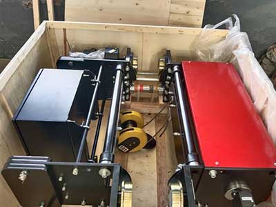 7 ton electric jib hoist packaged for delivery 