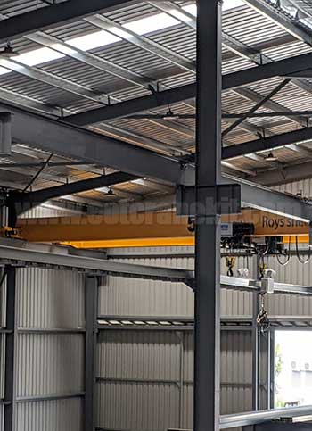 Single Girder Overhead Crane for textile industry for raw material handling 