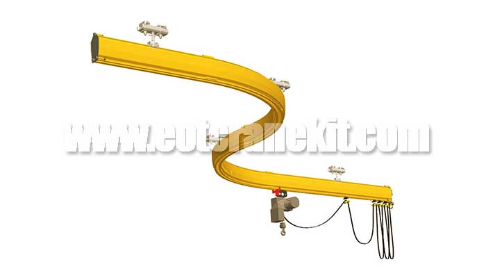 Monorail Cranes straight and curved rails for furniture manufacturing industry