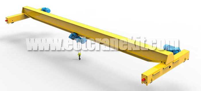 top running single girder overhead crane