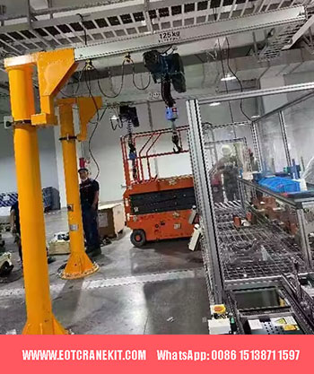 Electric chain hoist Jib Crane, free standing jib hoist crane system 