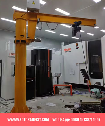 Floor mounted fixed Jib Crane, free standing jib system