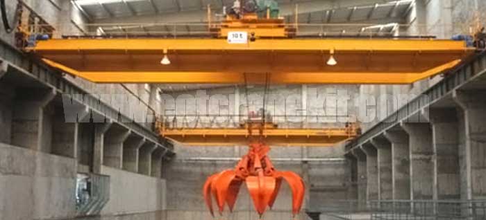 Grab bucket Double Girder Top Running Bridge Crane