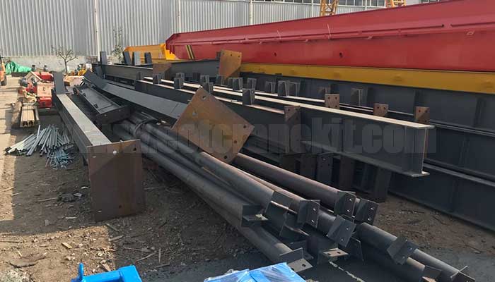 Crane runway rails and columns of 3 ton electric overhead travelling bridge cranes 