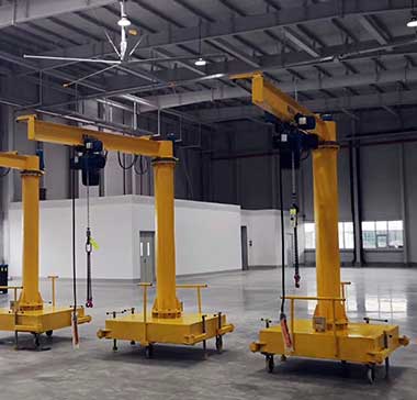 2 ton portable crane hoist, 2 ton portable jib crane hoist with I beam design 2000 kg 