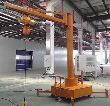 Fixed and Non-rotating Arm Portable Jib Crane on Wheels
