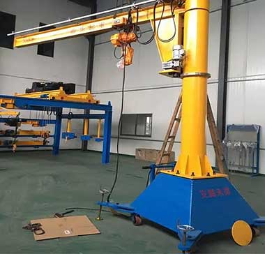 Electric Rotating Portable Jib Crane on Wheels