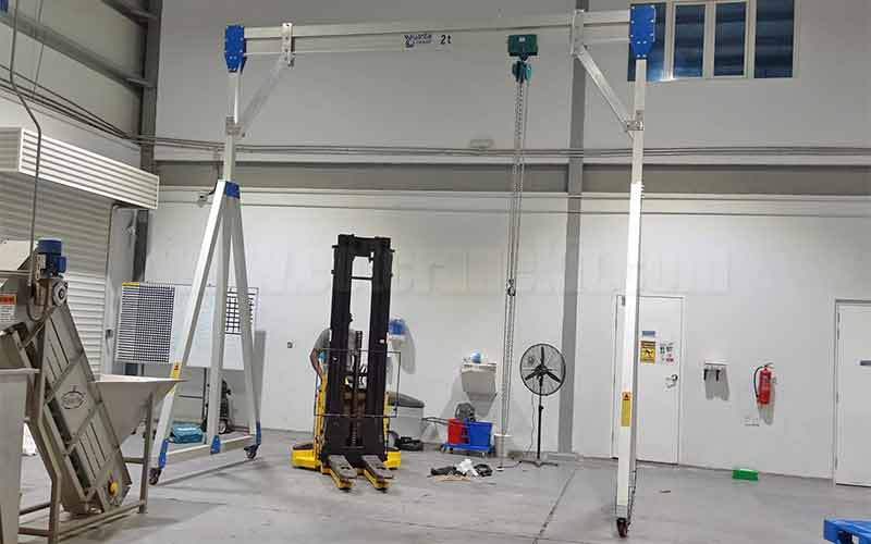 Cleanroom room portable gantry crane