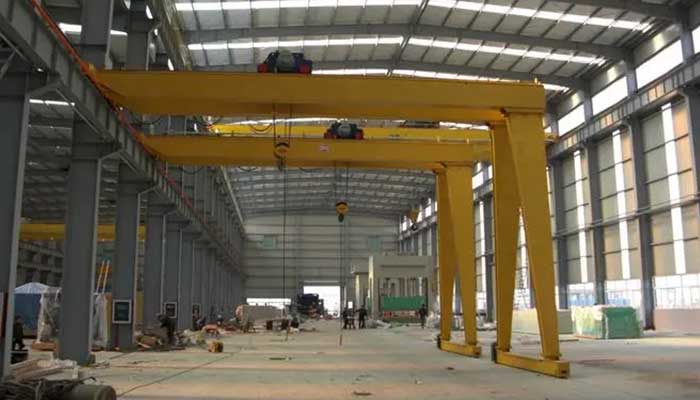 Double Girder Semi Gantry Crane: