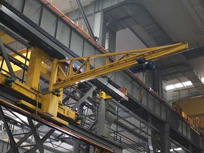 Wall mounted rail travelling jib cranes 