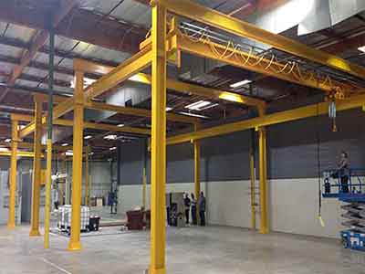 Overhead Crane on Freestanding Column Rails: