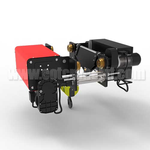 Monorail variable speed hoist, low headroom wire rope hoist