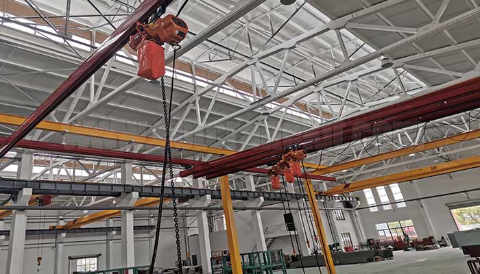 Floor mounted freestanding kbk crane with single girder kbk rail for light loads handling