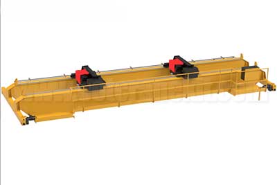 Double girder double trolley intelligent overhead crane with double hooks 