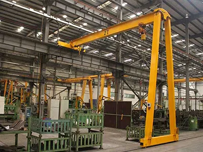 Single Leg Single Girder Gantry Crane with Electric Hoists with Chain Falls Single Leg Single Girder Gantry Crane with Electric Hoists with Chain Falls