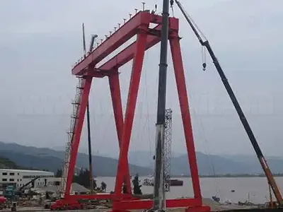 A Frame Double Girder Gantry Crane with Wire Rope Electric Hoists A Frame Double Girder Gantry Crane with Wire Rope Electric Hoists