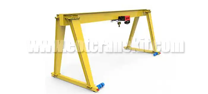 single girder gantry crane with European style electric hoist
