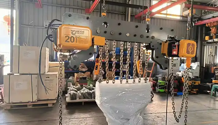20 ton electric chain hoist with extra low headroom design 