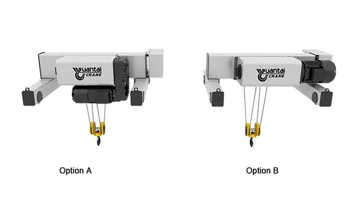 Double girder crane wire rope hoist trolley