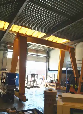 Indoor goliath crane finished installation inside of workshop  Indoor goliath crane finished installation inside of workshop