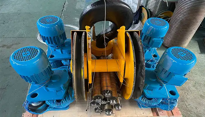 30 ton wire rope electric cable hoist parts, hook and motor trolley  30 ton wire rope electric cable hoist parts, hook and motor trolley