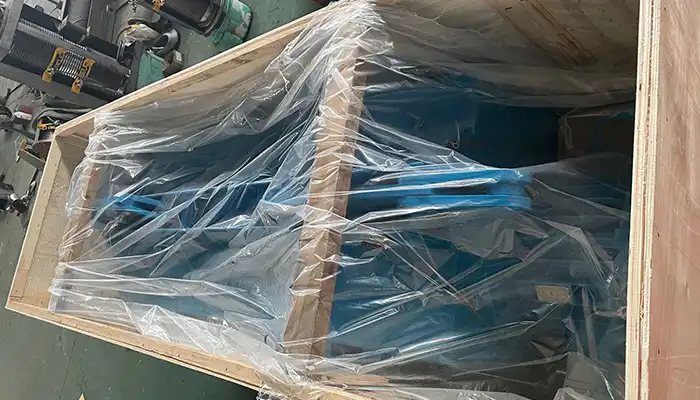 Electric hoist packed into wooden case  Electric hoist packed into wooden case