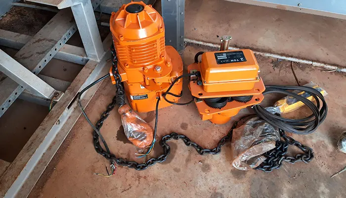 electric trolley travelling electric chain hoist with 6 meter lifting height